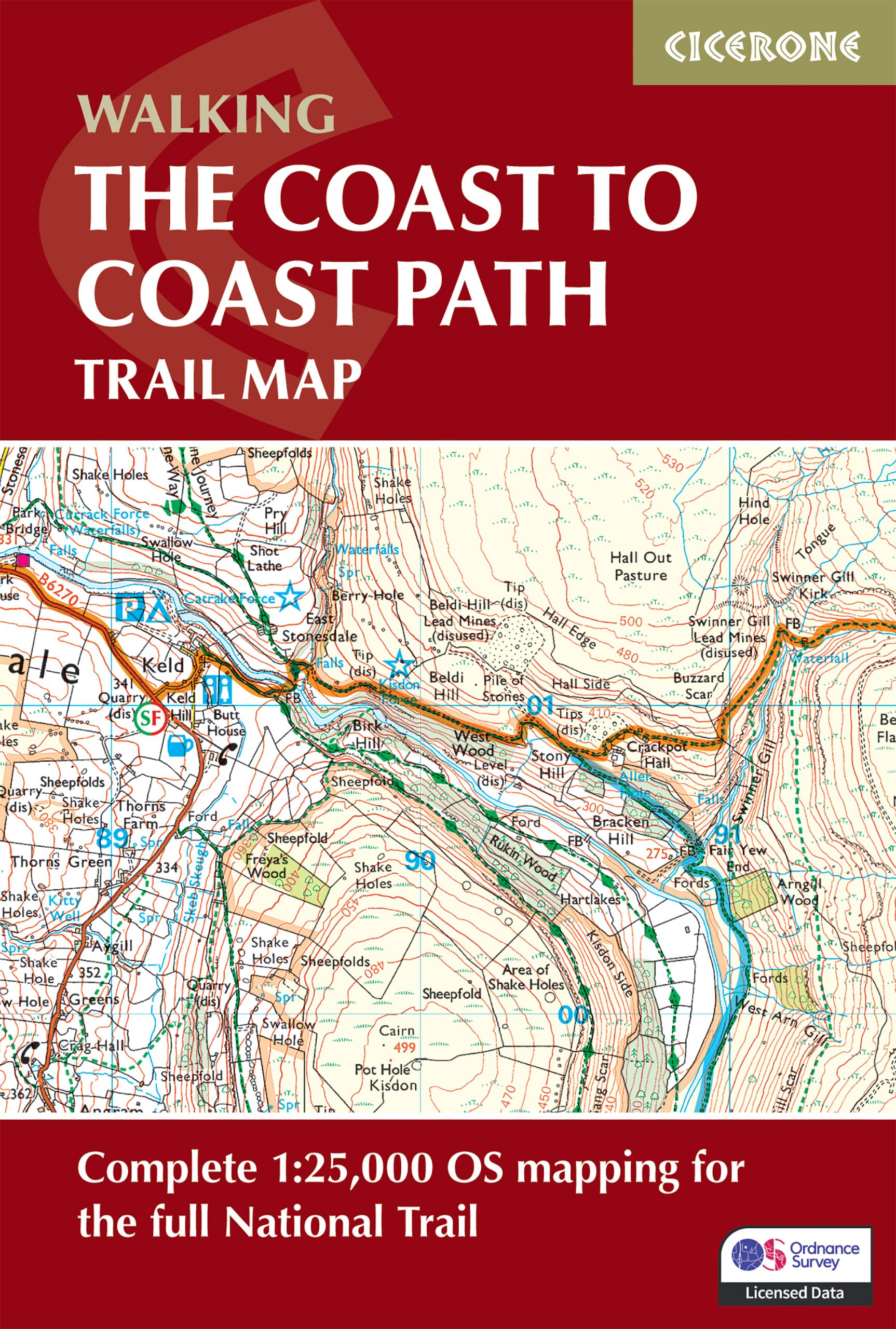 Walking the Coast to Coast Path Trail Map: Complete 1:25,000 OS trail map for the full National Trail (Cicerone National Trail Maps)
