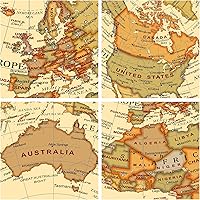 Vista 3 de Globo Antiguo Diámetro 5.5 pulgadas / 14cm - Educativo/Geográfico - Mapa en Inglés