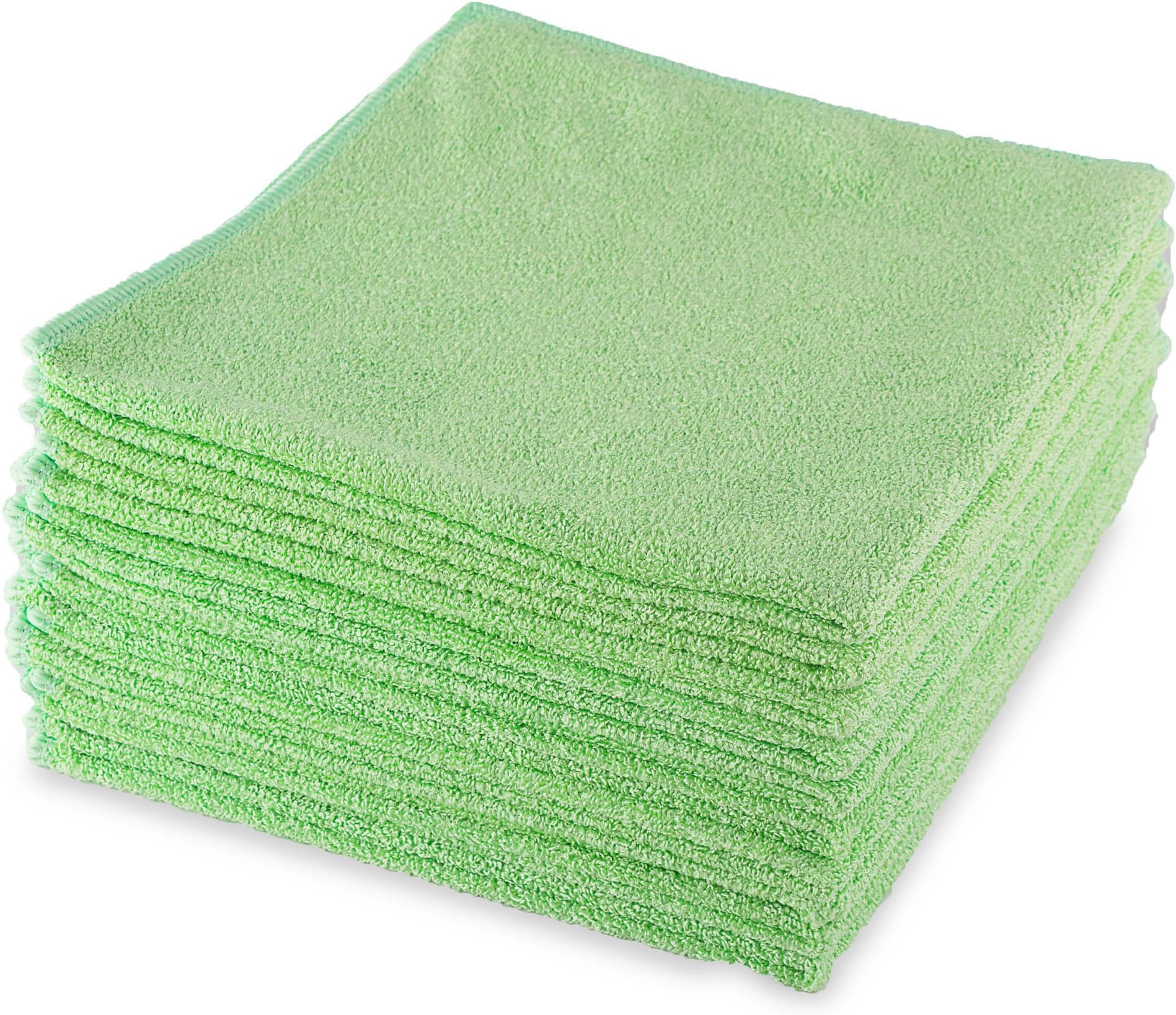MJ Texpia 8152 300g/sqm Microfibre Cloth 40 x 40 cm, Green (Pack of 30)