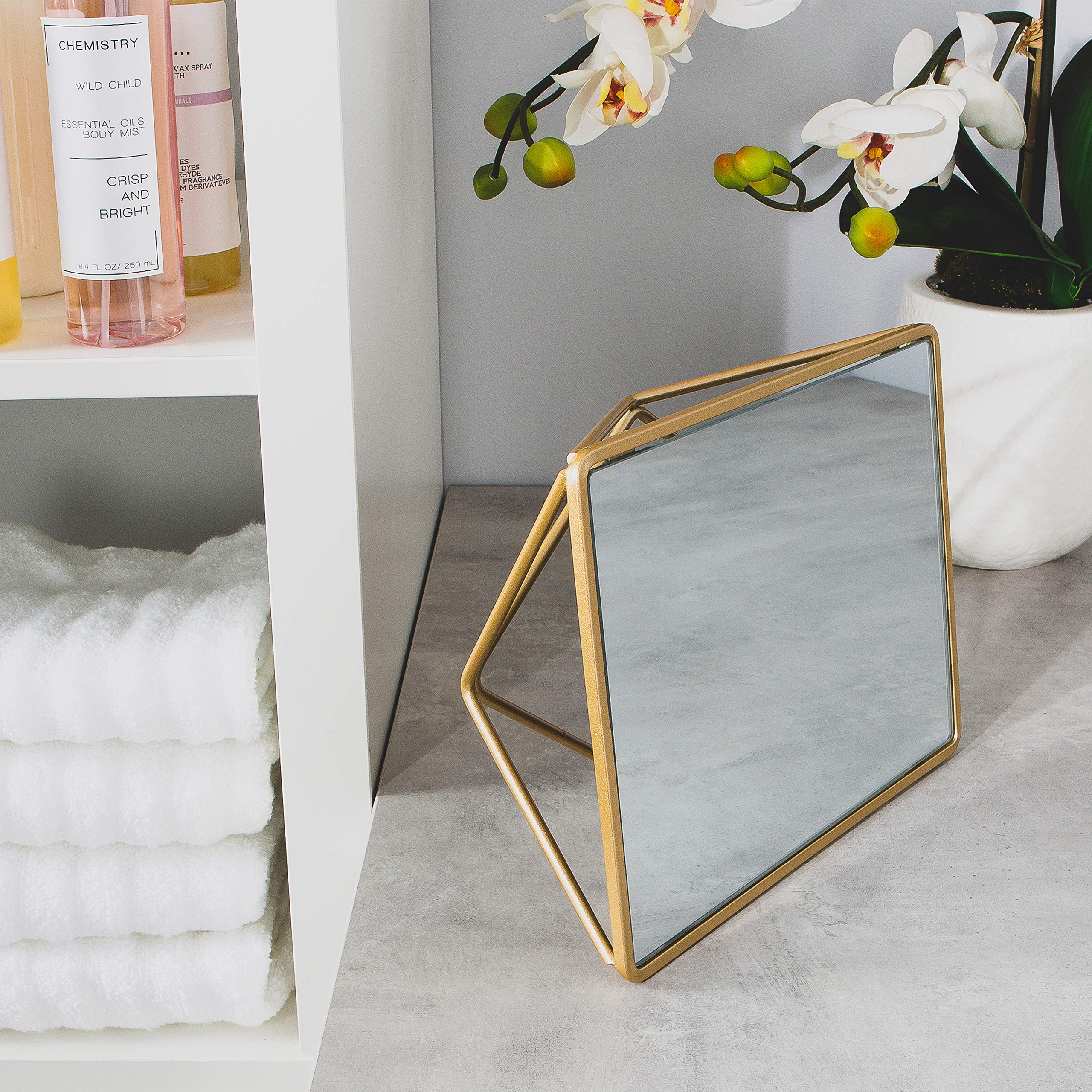 Home Details Geometric Freestanding Vanity Mirror