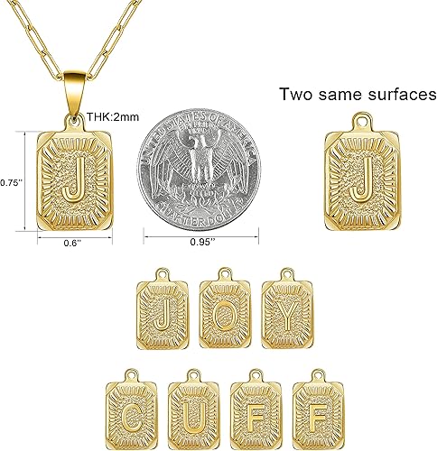 Miniatura 7 de Collares de oro con inicial de regalo para mujer, chapado en oro de 18 quilates, delicado collar de cadena de eslabones con clip, collares de oro