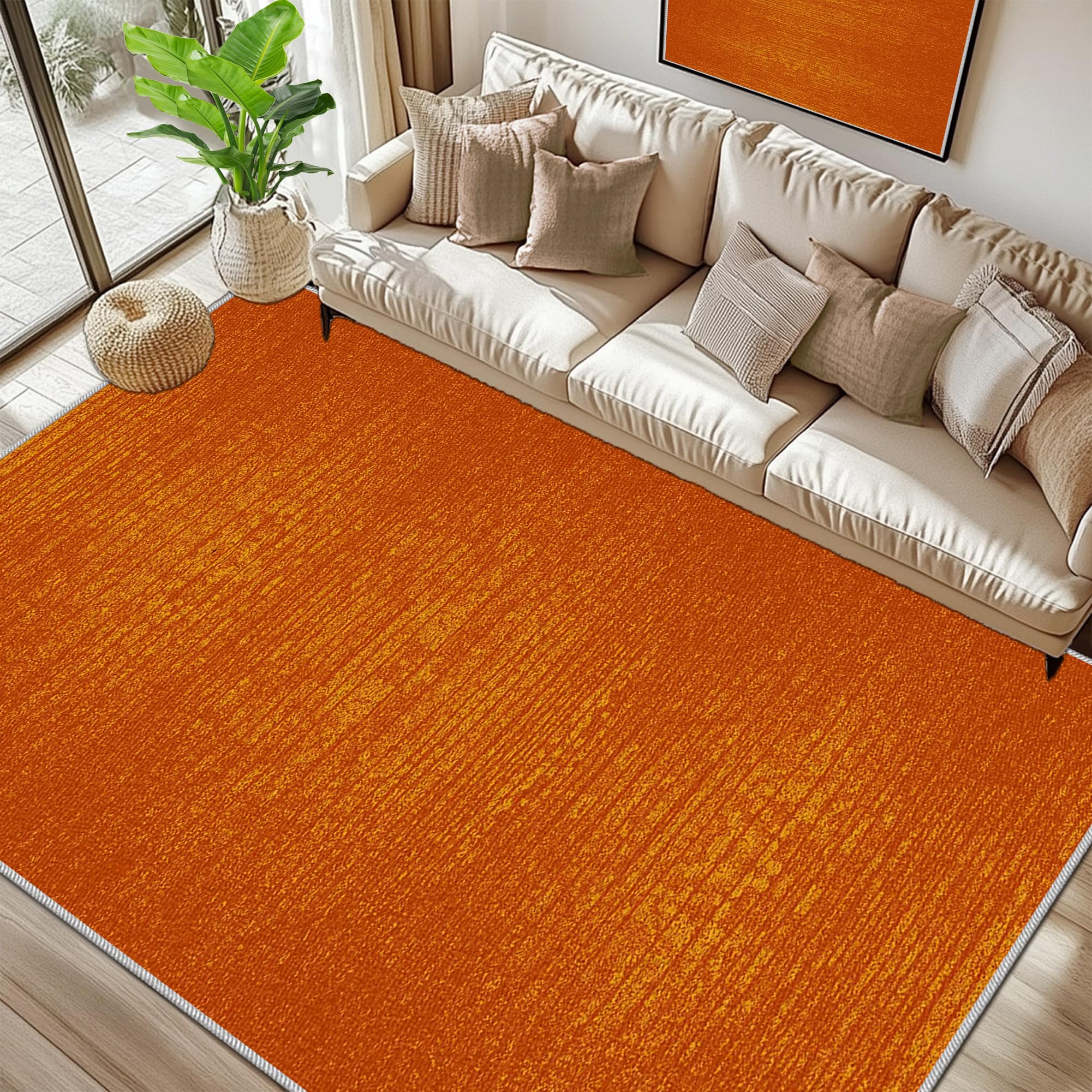 Tapis de chambre adulte orange pour ambiance cosy et bureau gamer