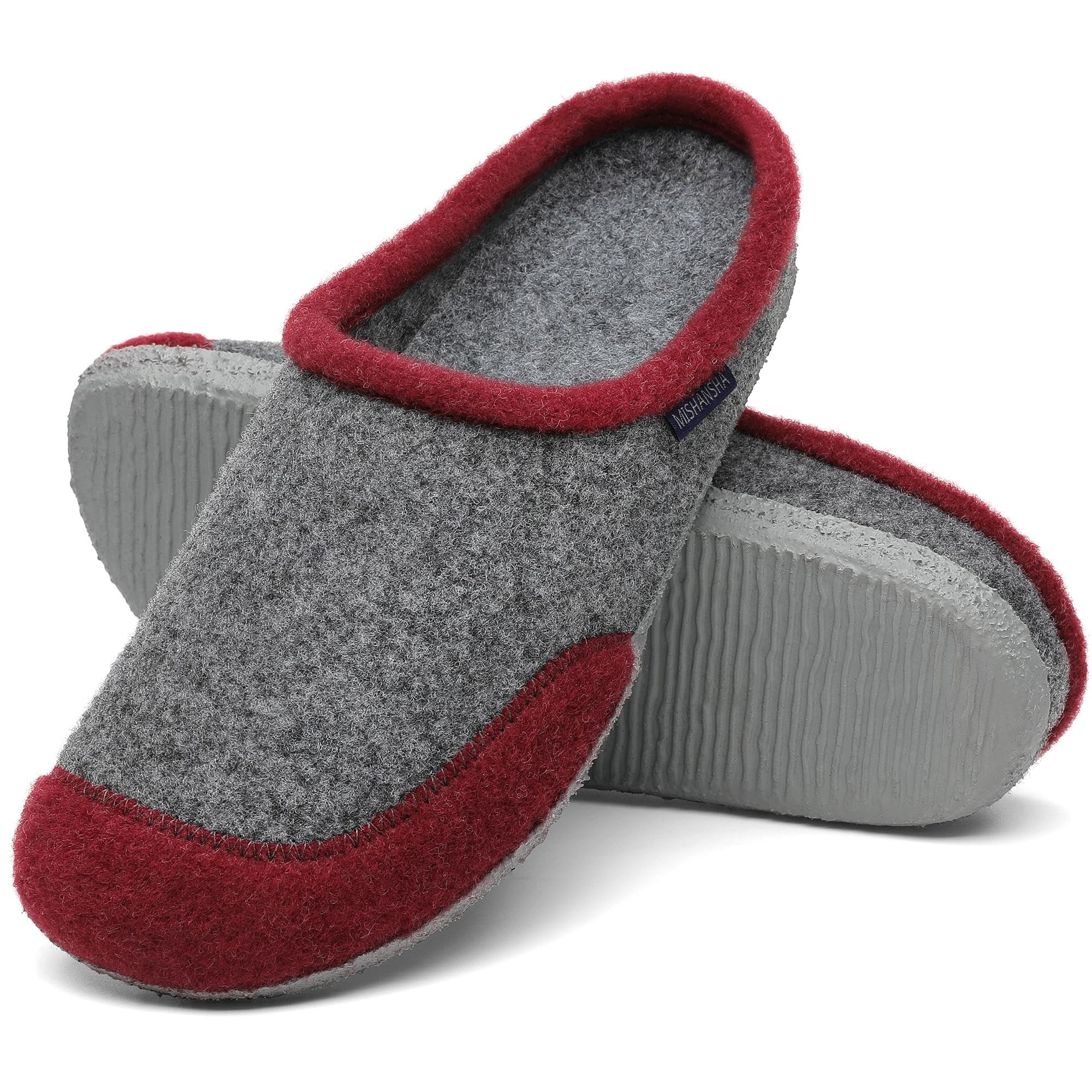 Mishansha Pantofole Feltro Invernali Ciabatte Casa Comode Scarpe da Casa per Uomo Donna Gr.36-48