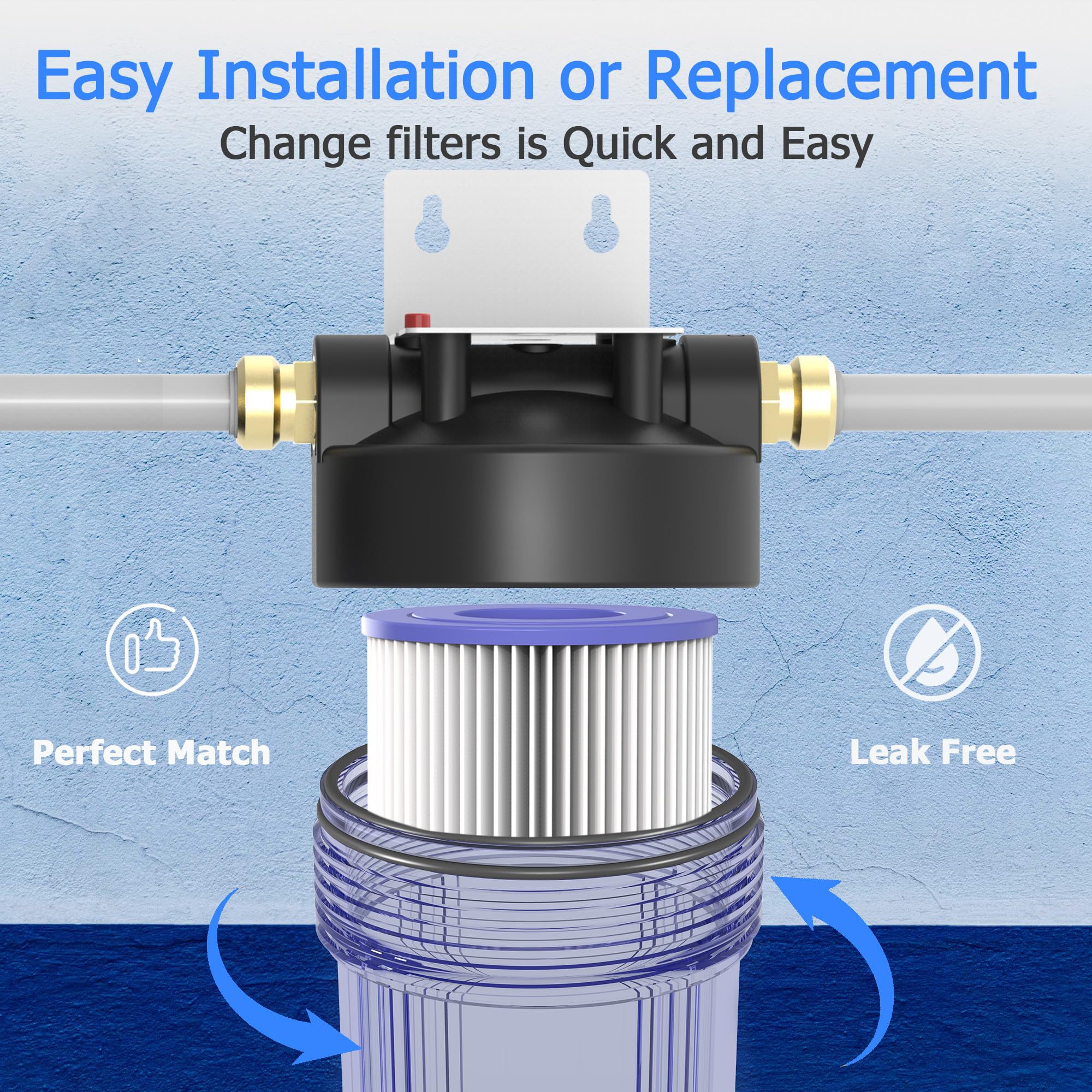 20 Micron Whole House Water Filter Cartridge Pleated Sediment Filters for Well Water Universal Replacement for Any 20 — view 5