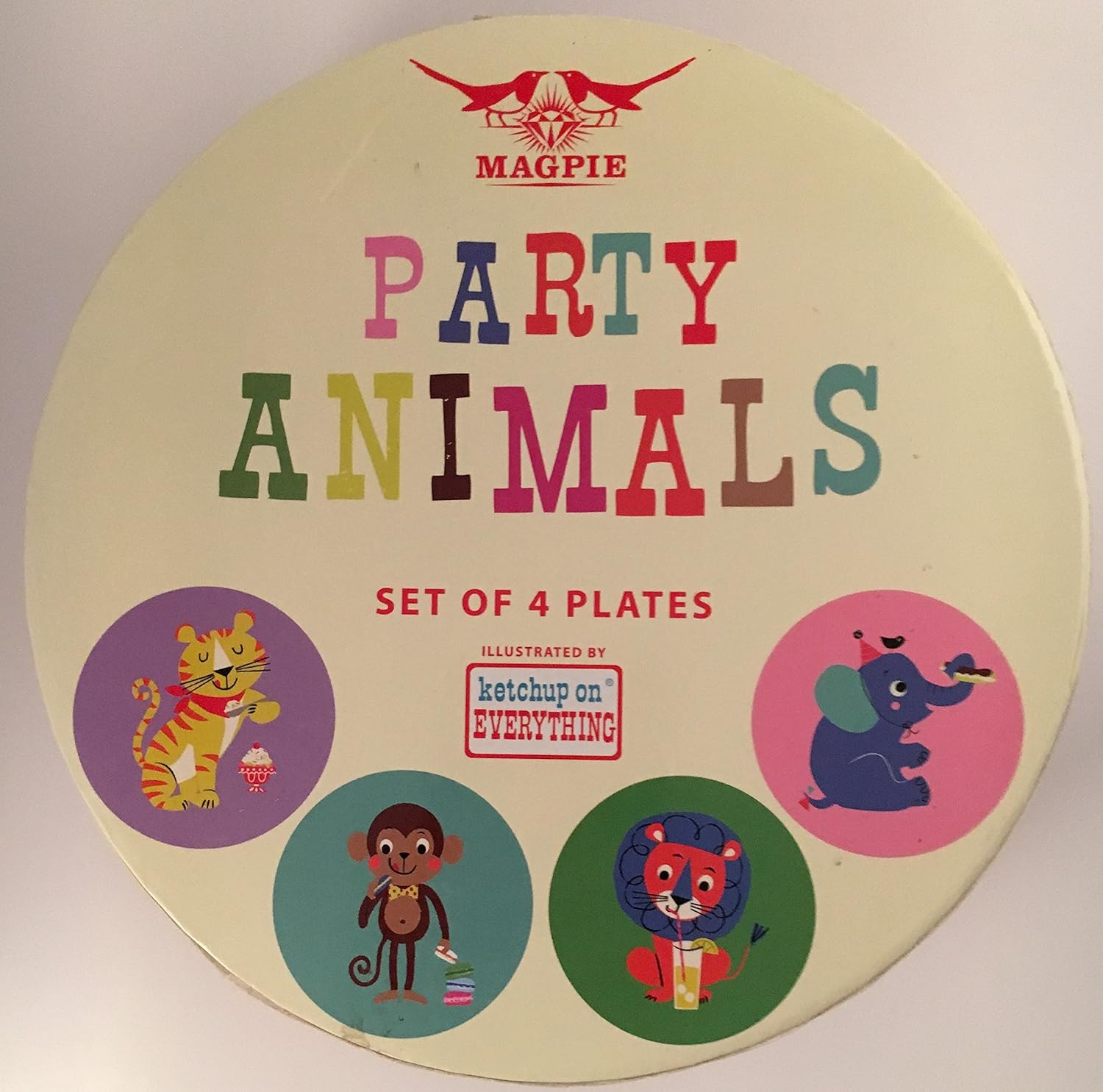 Magpie Party Animals Set of 4 Side Plates 7.5" (MA0518