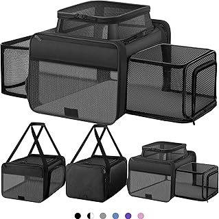 Top and 2 Sides Expandable Pet Carrier 17x11x9.5, TSA Airline Approved Small Dog Carriers