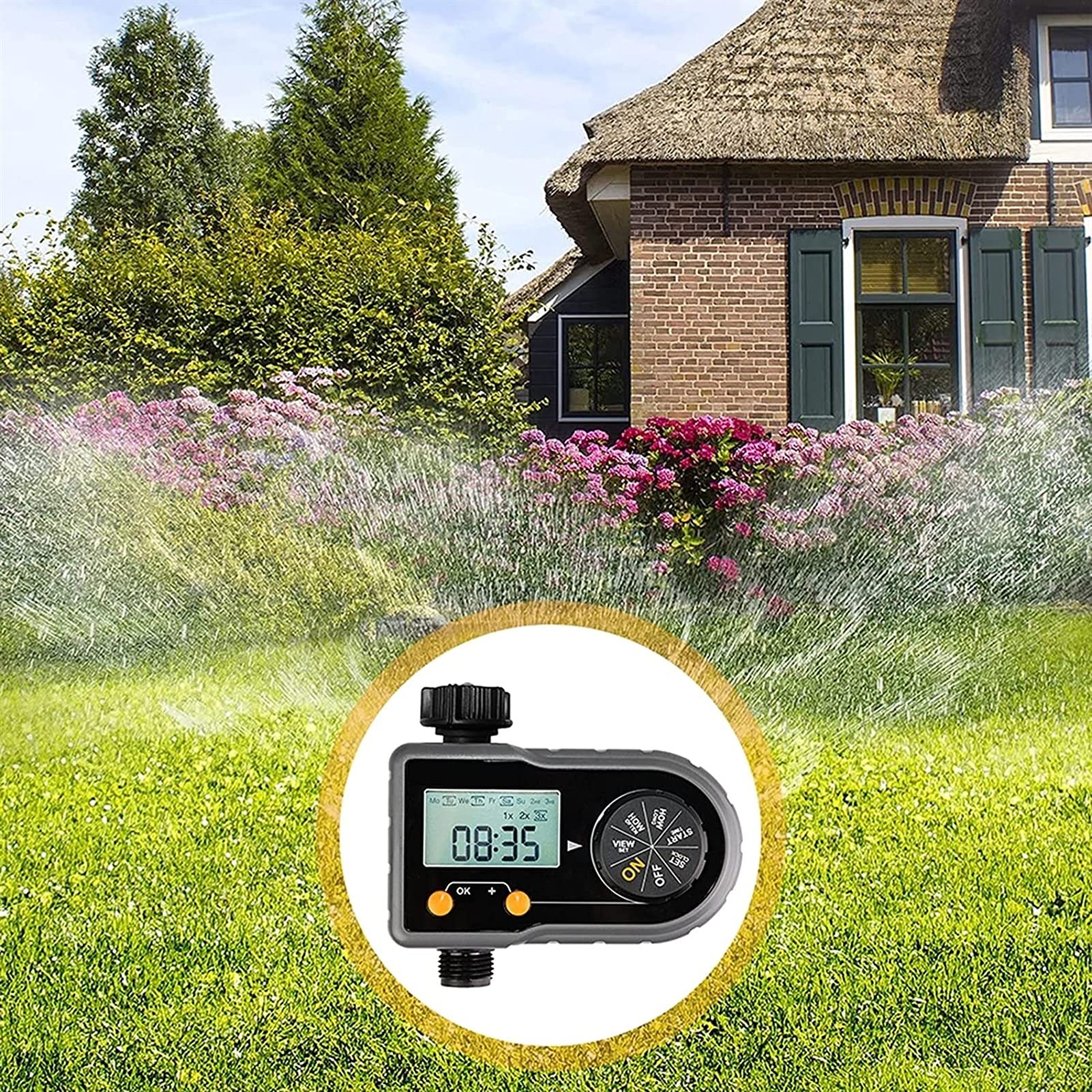 RJJ Sistema di irrigazione del sistema di irrigazione del timer del timer del rubinetto del tubo flessibile del tubo del tubo flessibile del tubo digitale Strumento di annaffiamento del giardino autom