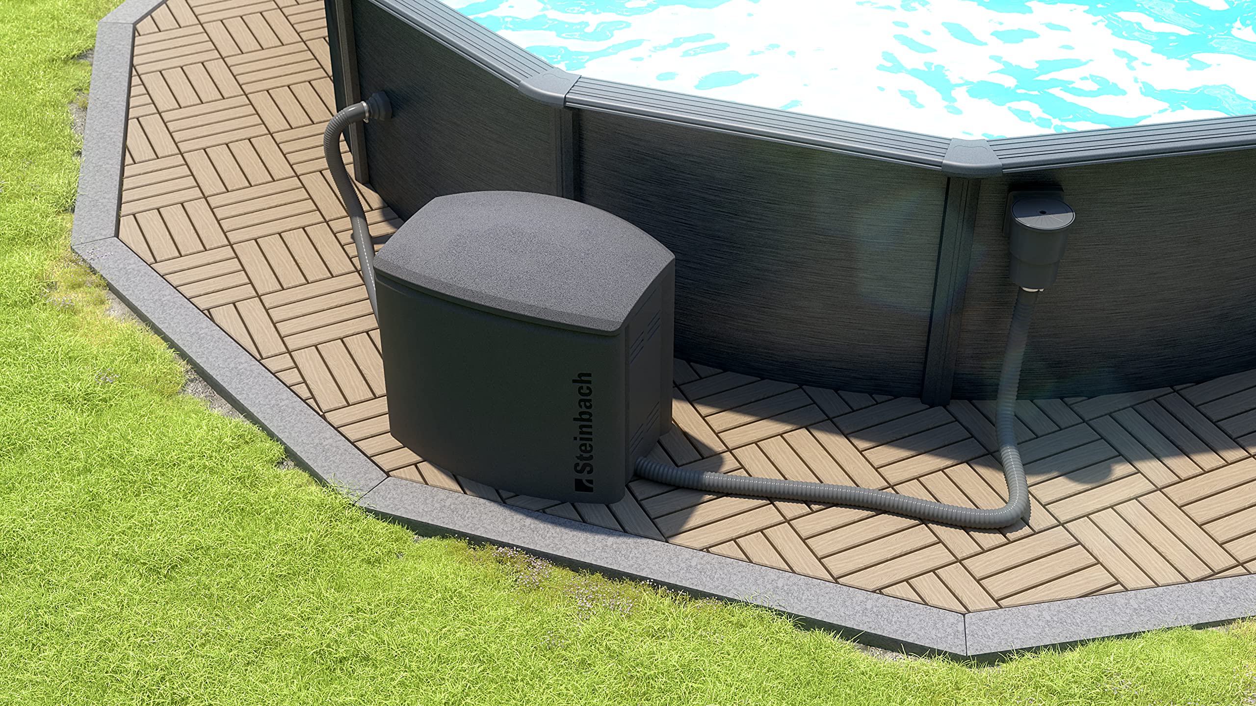 STEINBACH Pool Technikbox – 036600 – Hochwertige Box zum Schutz von Pooltechnik und Pool-Equipment – Witterungs- und chemiebeständig sowie geräusch- und temperaturisolierend