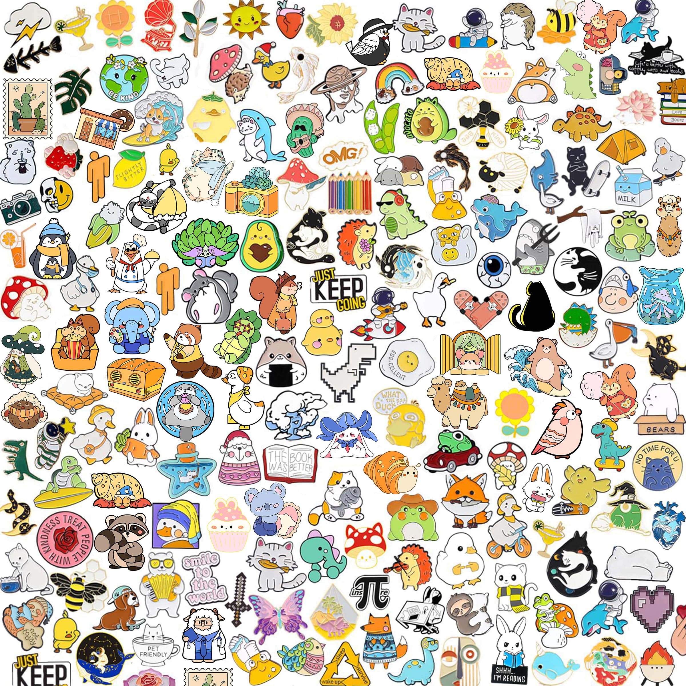 20/30/50/80 Mixed Enamel Brooch Bulk Set,Lapel Badges, Cartoon Plant Enamel Pin Sets, Funny Button Pins Jewelry for Backpack Cloths Hats Jacket Decoration