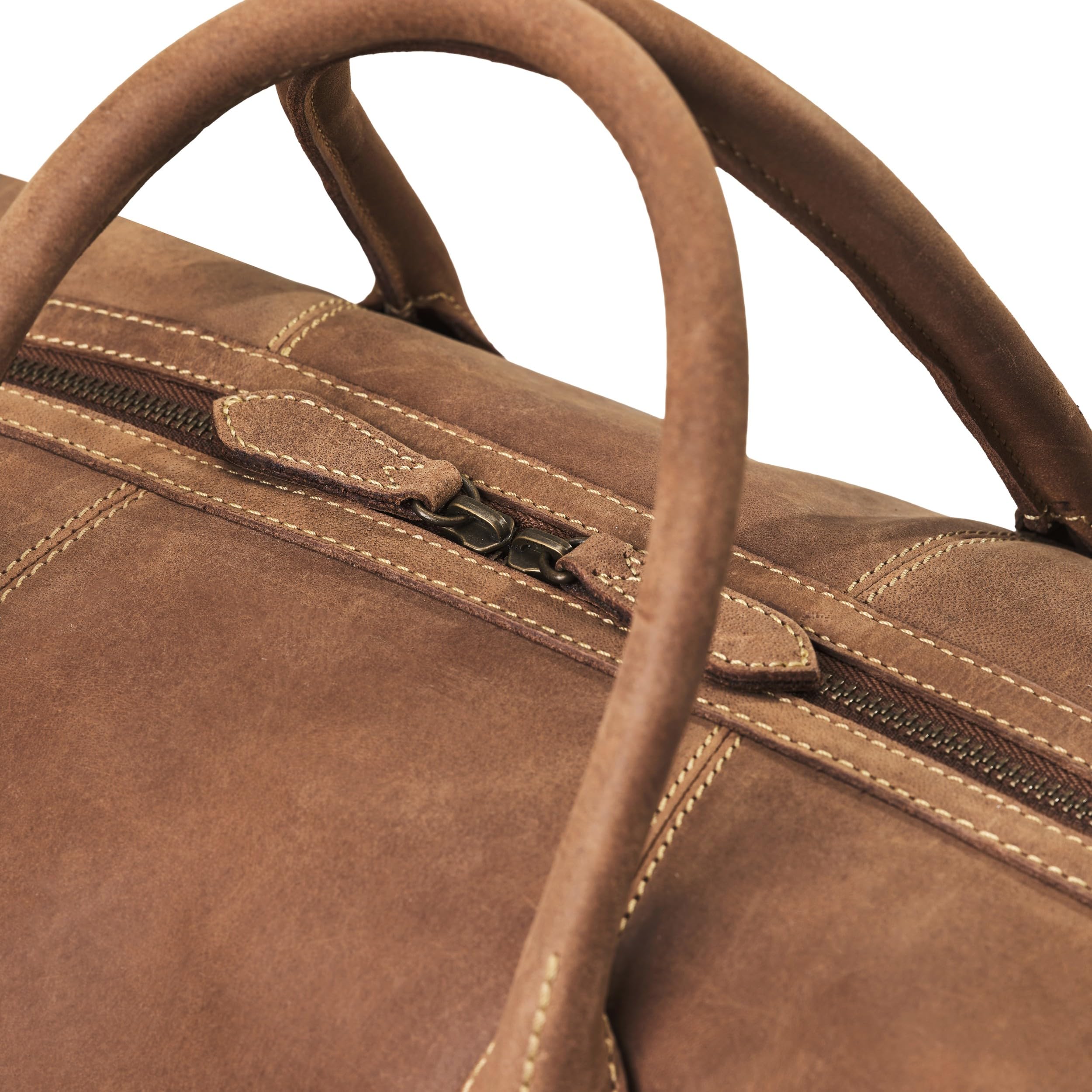 DRAKENSBERG Leder Weekender 'David' (55cm) Reisetasche Herren Damen, Vintage Design, erweiterbar | 45L, Havanna-Braun, DR00306-M