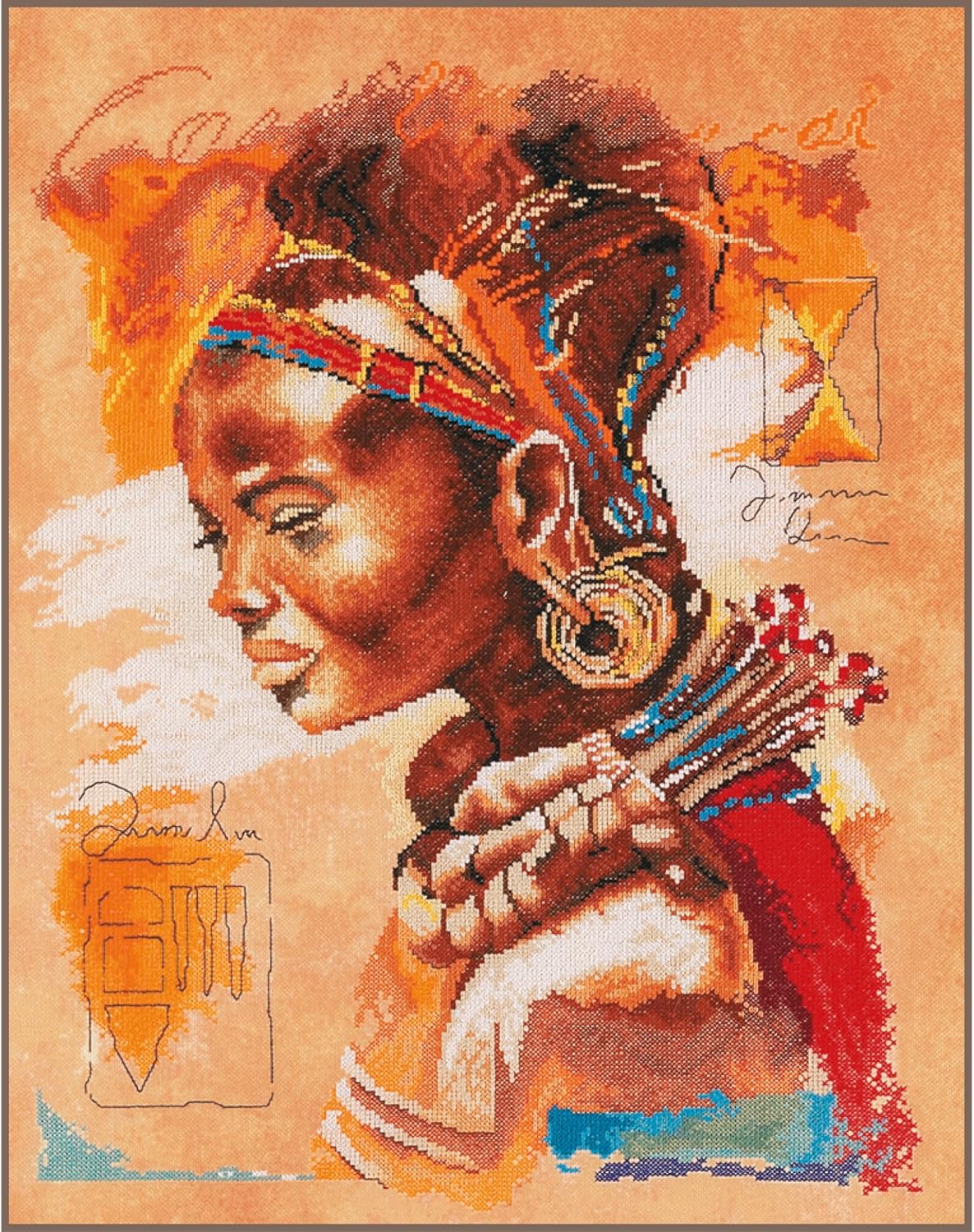 Lanarte Counted Cross Stitch Kit: African Woman, 39 x 49cm, N