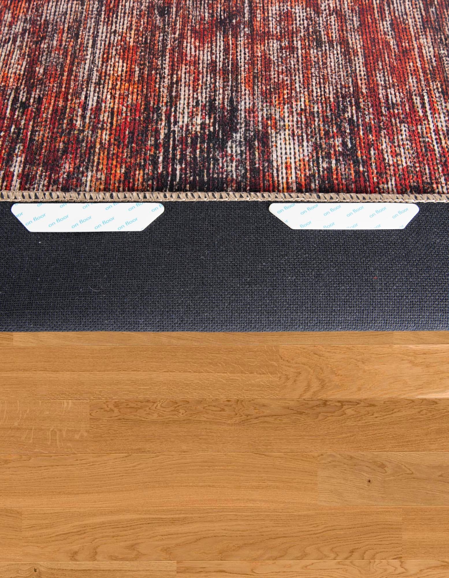 Rugs.com - 12 Stück Teppichband, rutschfeste Teppichunterlage, wiederverwendbar, waschbar, Greifer für Teppiche, doppelseitig, rutschfeste Teppichstopper für Hartholzböden, um ein Verrutschen zu