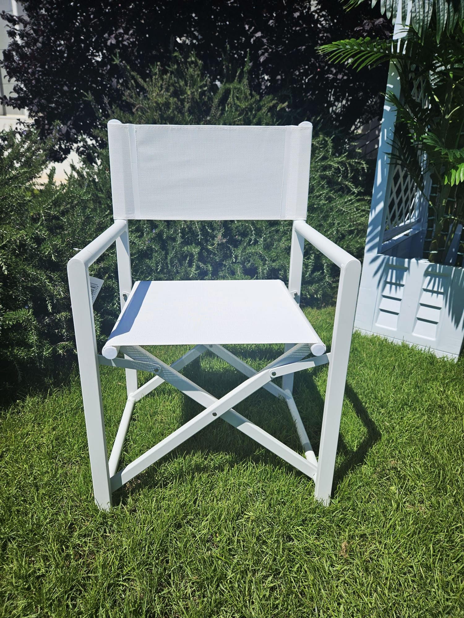 XONE Coppia Sedie Regista Pieghevole Allen Deluxe Bianco | Poltrone Regista in Alluminio, 2 Pezzi