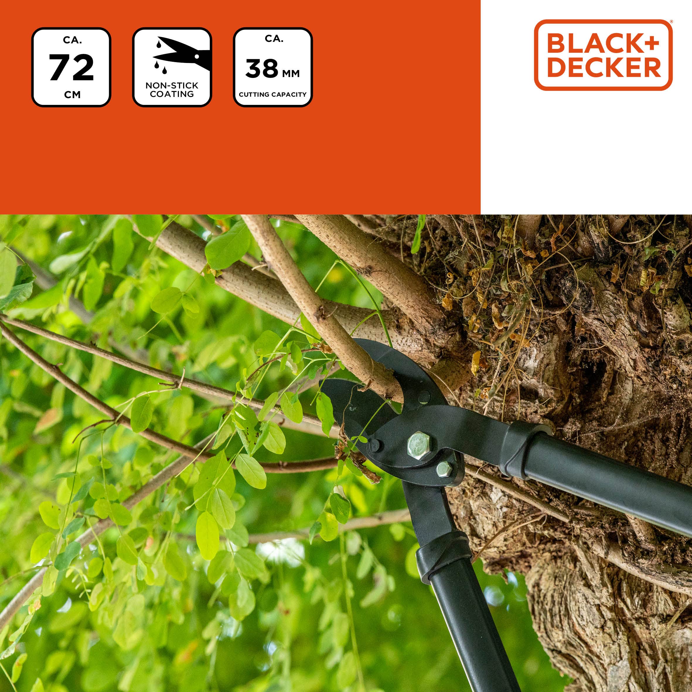 BLACK+DECKER Loppers - Cutting Capacity 38 mm - 72 cm Loppers 