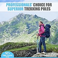 Vista 2 de Bastones de Senderismo para Hombre y Mujer - Bastones Plegables de 14.5" para Senderismo, Esquí Nórdico, Mochilero, Ejercicio y Viaje, Juego de 2