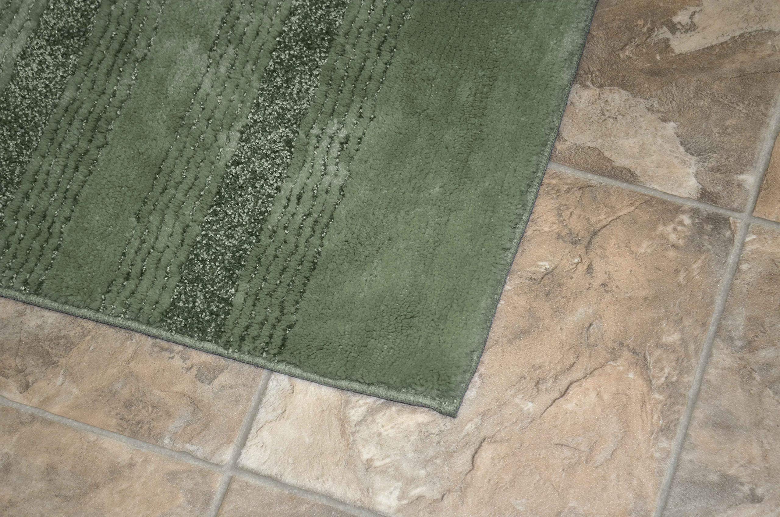 Garland Rug Essence Nylon Washable Bathroom Rug, 2 Piece Rug Set, Deep Fern