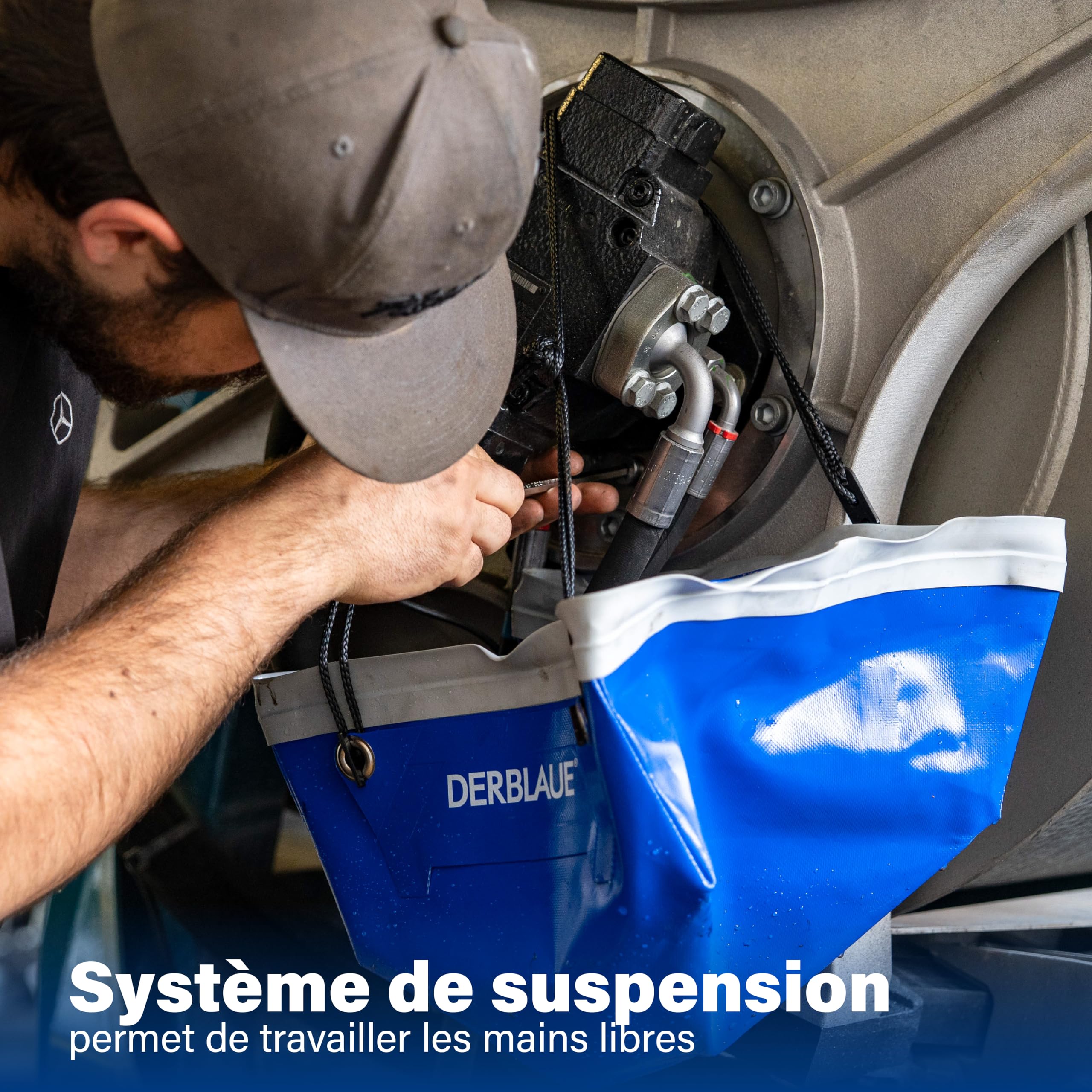 DERBLAUE Bac Professionnel 10L de Collection - Fabrication Conique - Tissu PVC et Métal