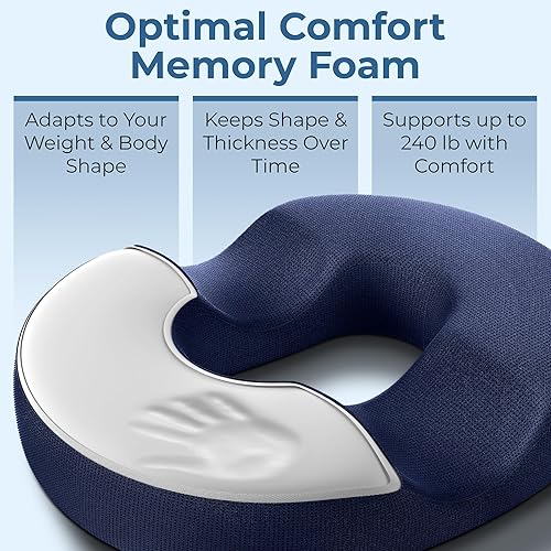 Vista 13 de 5 STARS UNITED Donut Pillow Hemorrhoid Tailbone Cushion – Large Chair Pad for Pain Relief – Coccyx, Prostate, Sciatica, Pelvic Floor, Pressure