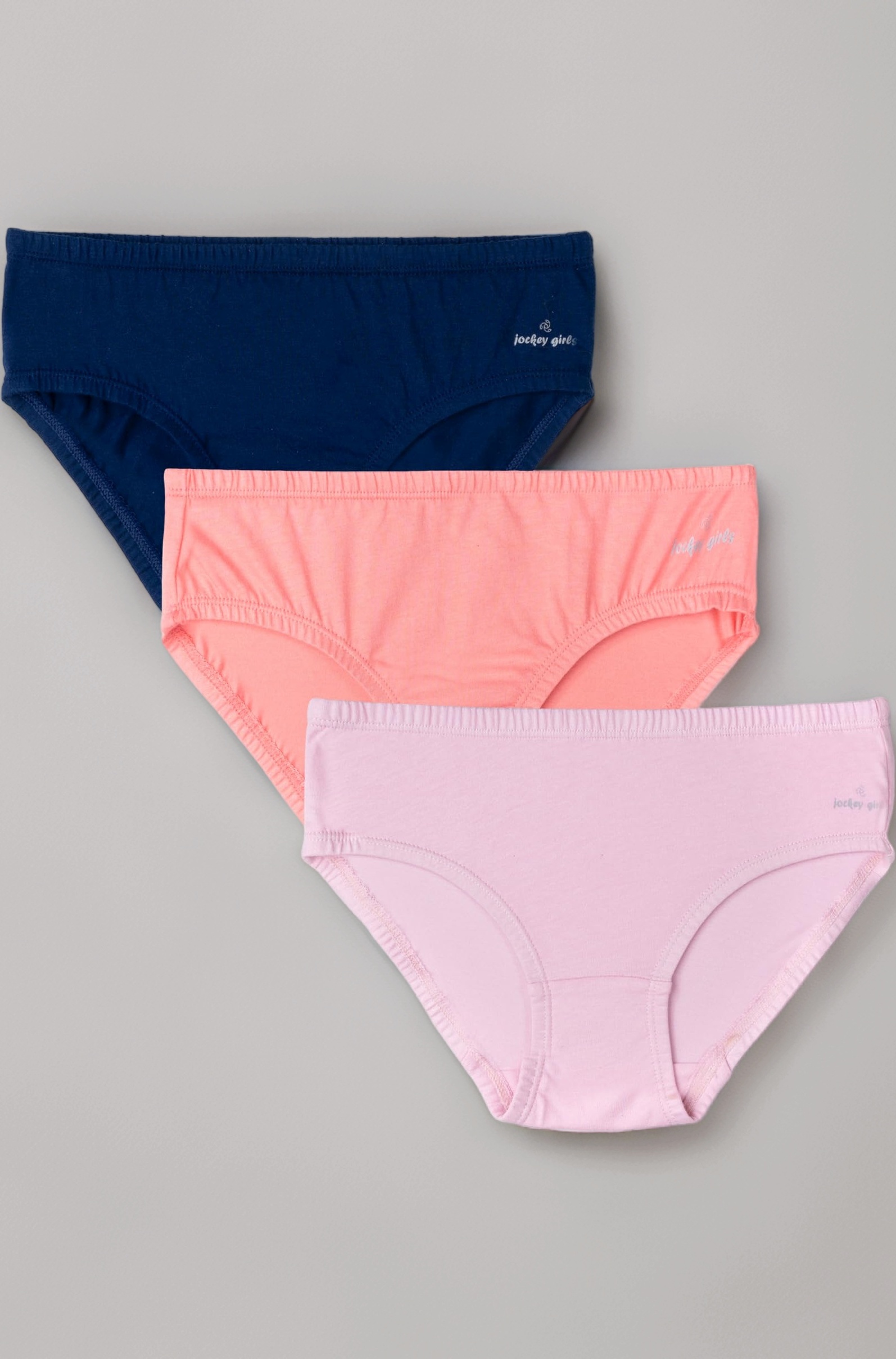 Jockey SG01 Girl's Super Combed Cotton Panty with Ultrasoft Waistband (Pack of 3)