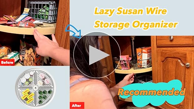 Amazon.com - Leeden Lazy Susan Wire Storage Organizer Basket with