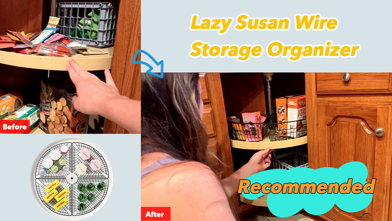 Amazon.com - Leeden Lazy Susan Wire Storage Organizer Basket with