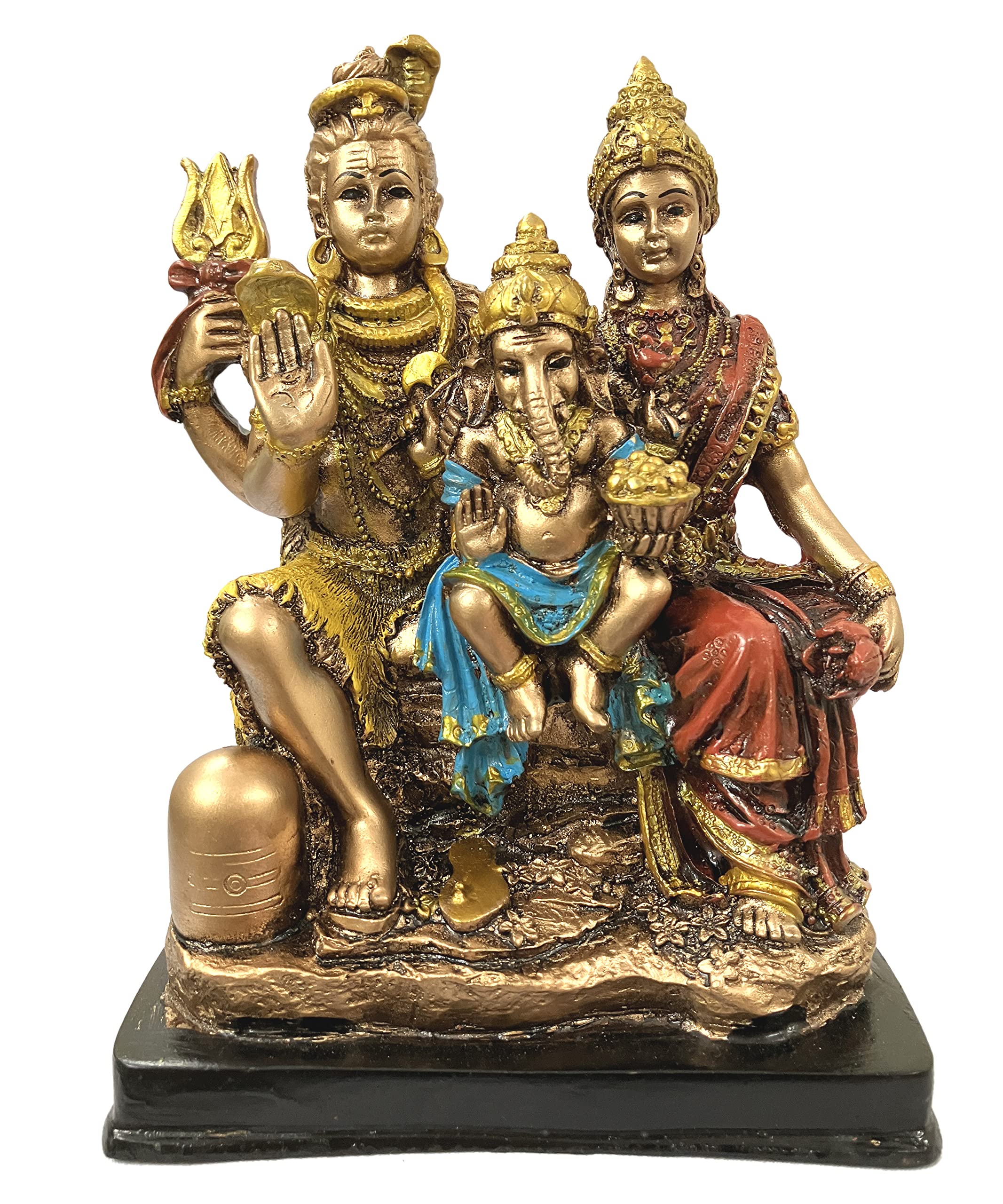 zig zag Lord Shiva & Family Shiv Parivar Religious Statue Idol for Pooja Room Mandir, Temple, Gift Size 8 inches