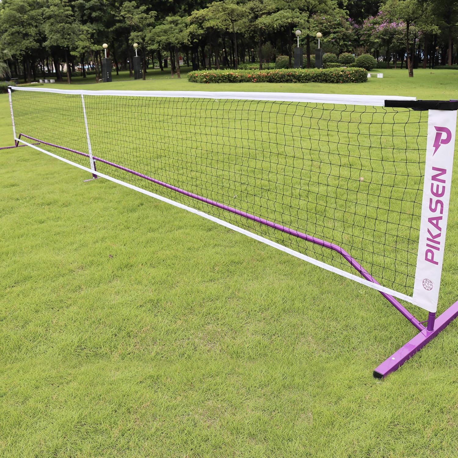PIKASEN Portable Pickleball Net System - Regulation Size Pickle Ball Net - Set Includes Steady Metal Frame and Strong PE Net in Carry Bag, Designed for All Weather and Outdoor and Indoor : Sports & Outdoors