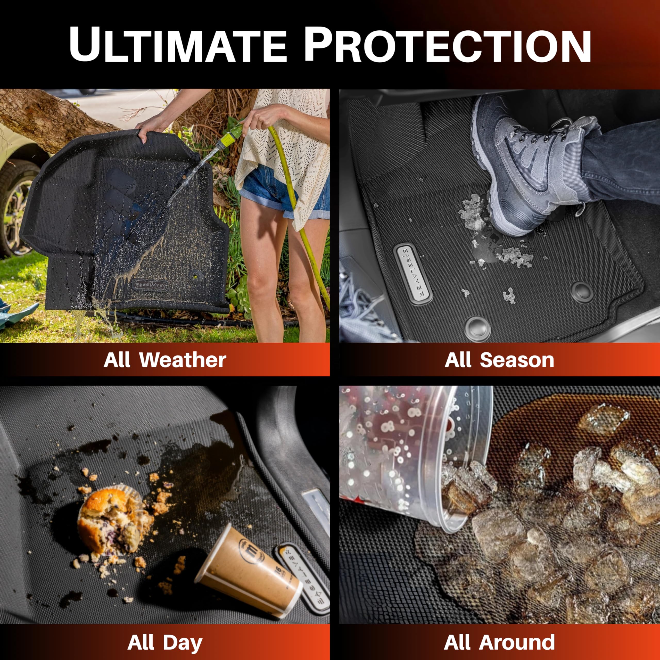 BaseLayer Elite Floor Mats for Toyota Tacoma 2024-2026 Double Cab Access Cab Made in USA All-Weather Mats for — view 6