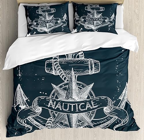 Miniatura 20 de Ambesonne Juego de funda de edredón de baloncesto, silueta de jugador de baloncesto, promoción de campeonato de competencia de atleta, juego de ropa