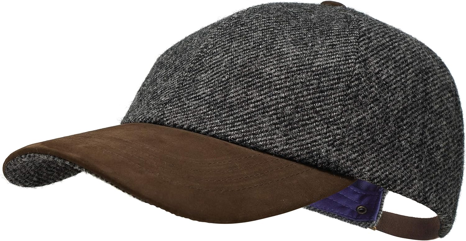 The Sligo - Baseball Cap - 100% Wool - Irish Tweed - Nubuck Peak