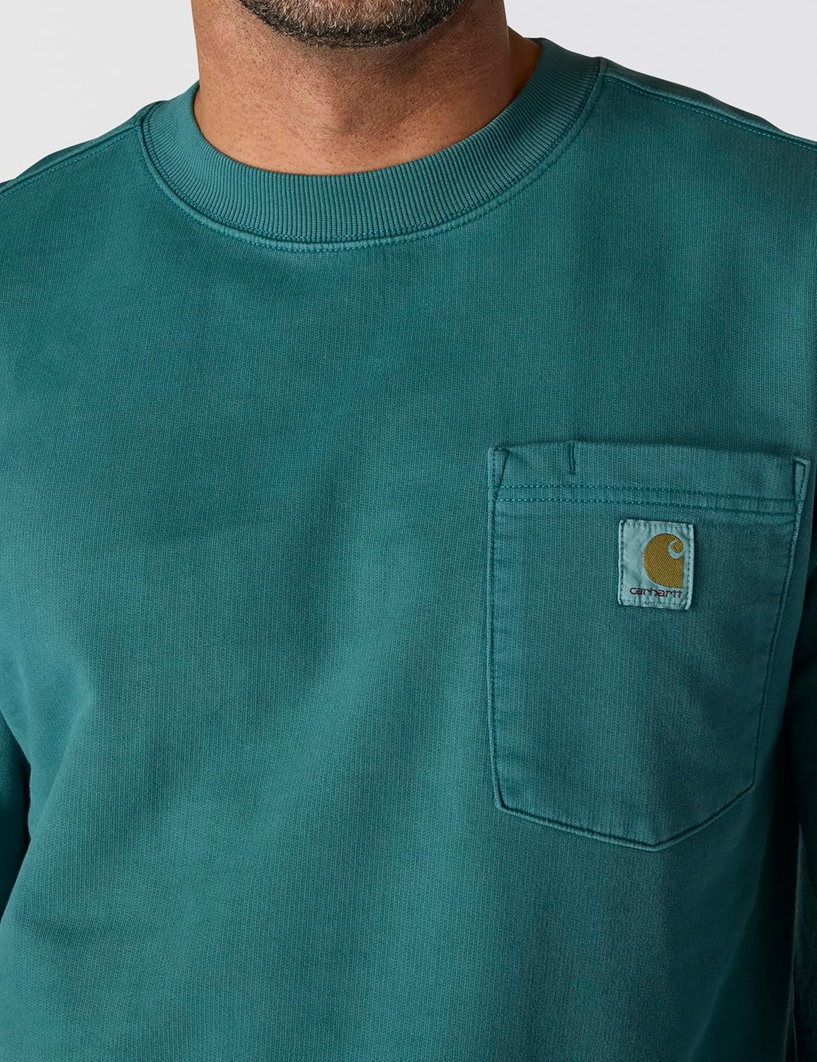 Carhartt mens Relaxed Fit Midweight Garment Dye French Terry Crewneck Pocket Sweatshirt - Image 5