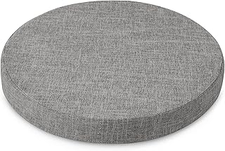 AddGrace 1er Pack Rund Sitzkissen Abnehmbares Stuhlkissen Rund mit Rutschfestem Boden Indoor Sitzpolster für Esszimmer, Küche 40 x 40 cm, Hellgrau