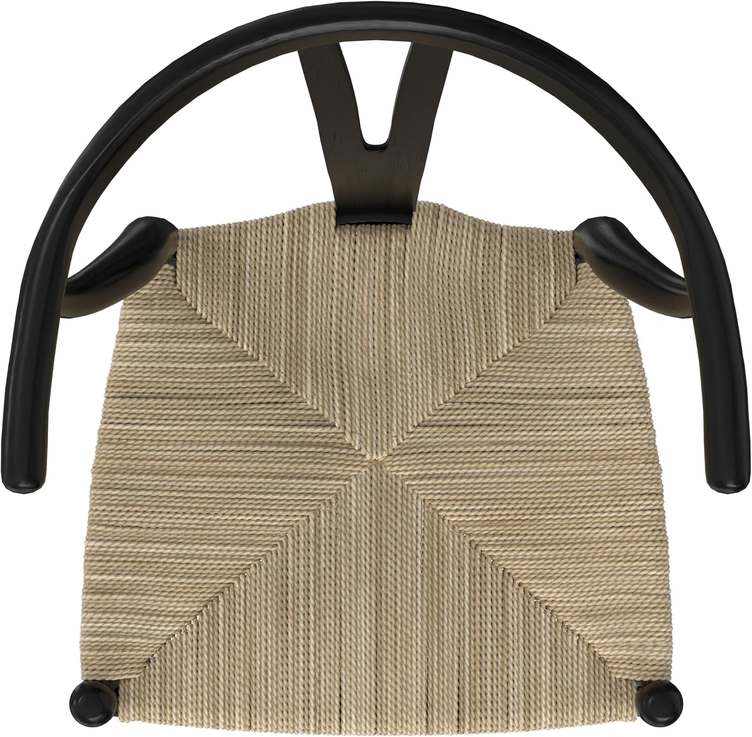 SIMPLIHOME Hershey Dining Chairs - Mid-Century Modern Solid Beech Wood and Handwoven Rope Kitchen Chair Set in Black, Casual Dining Room Seating with Curved Back and Open Frame Design (Set of 2)