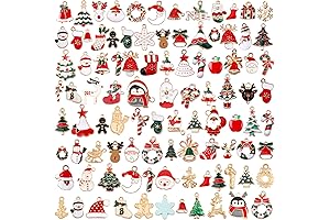 SANNIX Christmas Charms Gold Enamel Jewelry Making Accessory