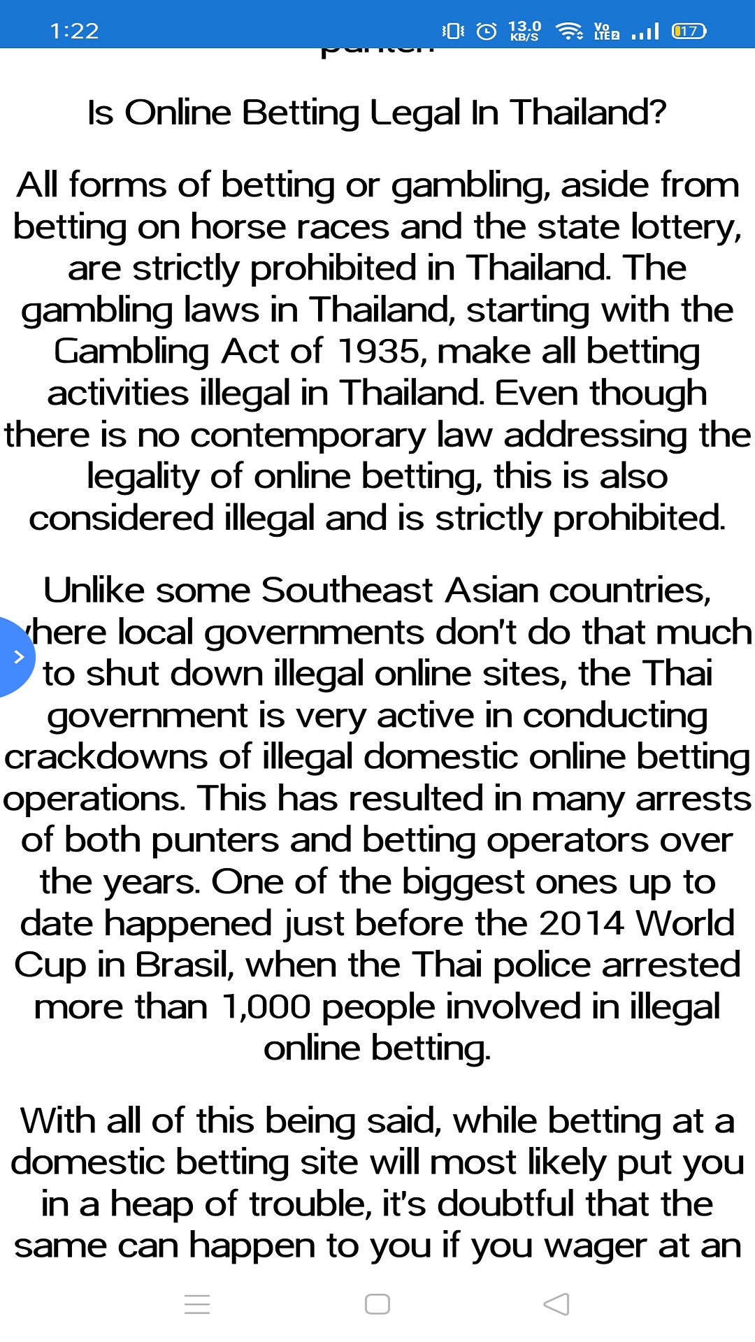 Best Thailand Betting Sites for Android