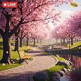 Peaceful Cherry Blossom Park Spring Ambience 4K