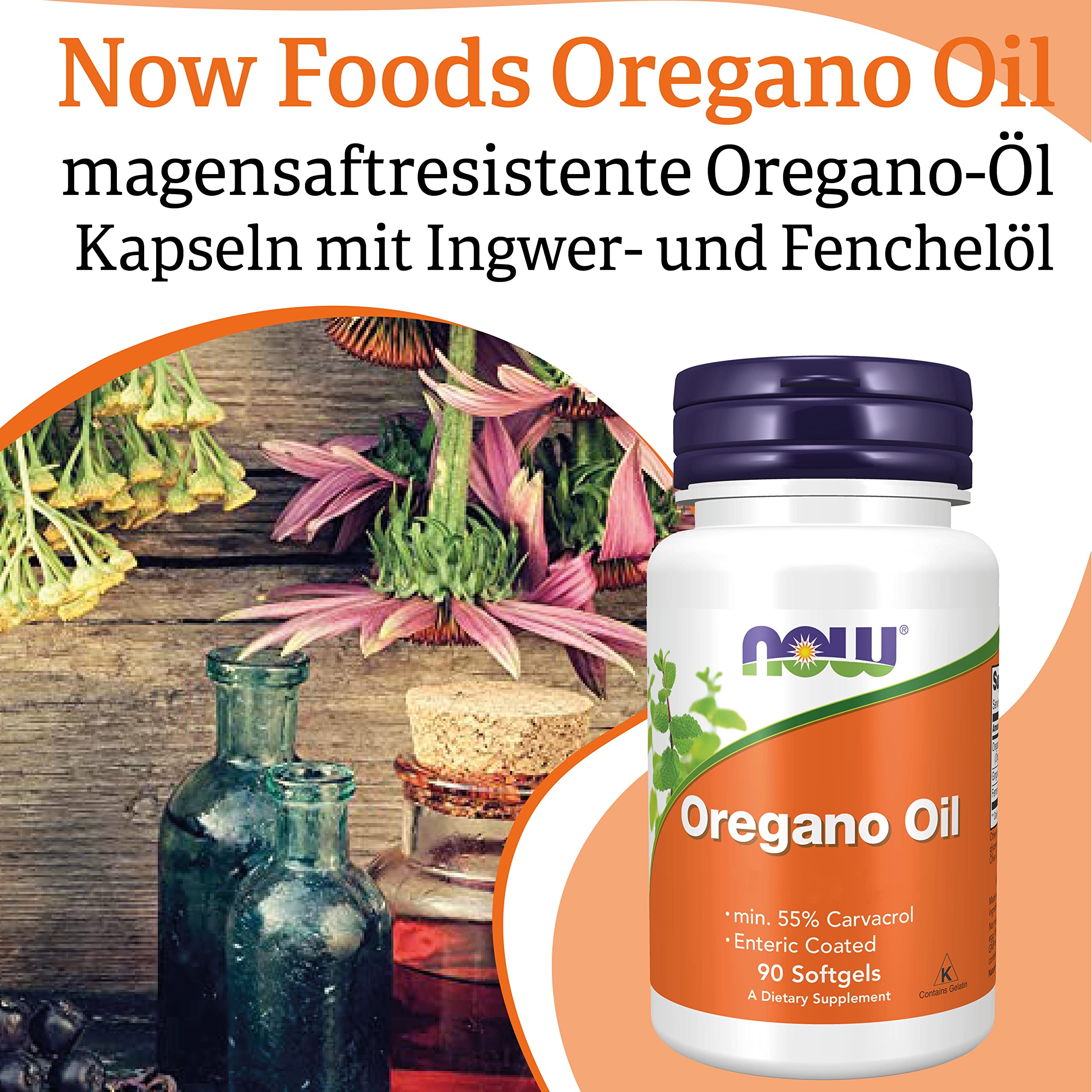 Now Foods, Oregano Oil, 90 Weichkapseln, Laborgeprüft, Pflanzlich, Glutenfrei, Sojafrei, Ohne Gentechnik