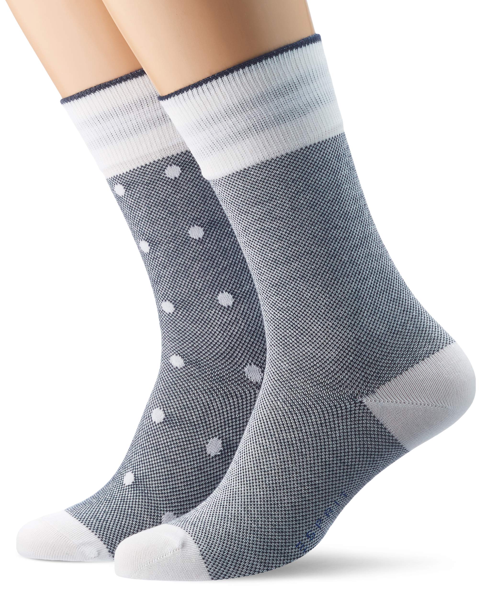 ESPRIT Contrasty Piqué – 2 Paia Calzini Uomo In Cotone – Grigio (Flint Grey 3620) – Taglie 43-46 – Morbidi E Resistenti - 3