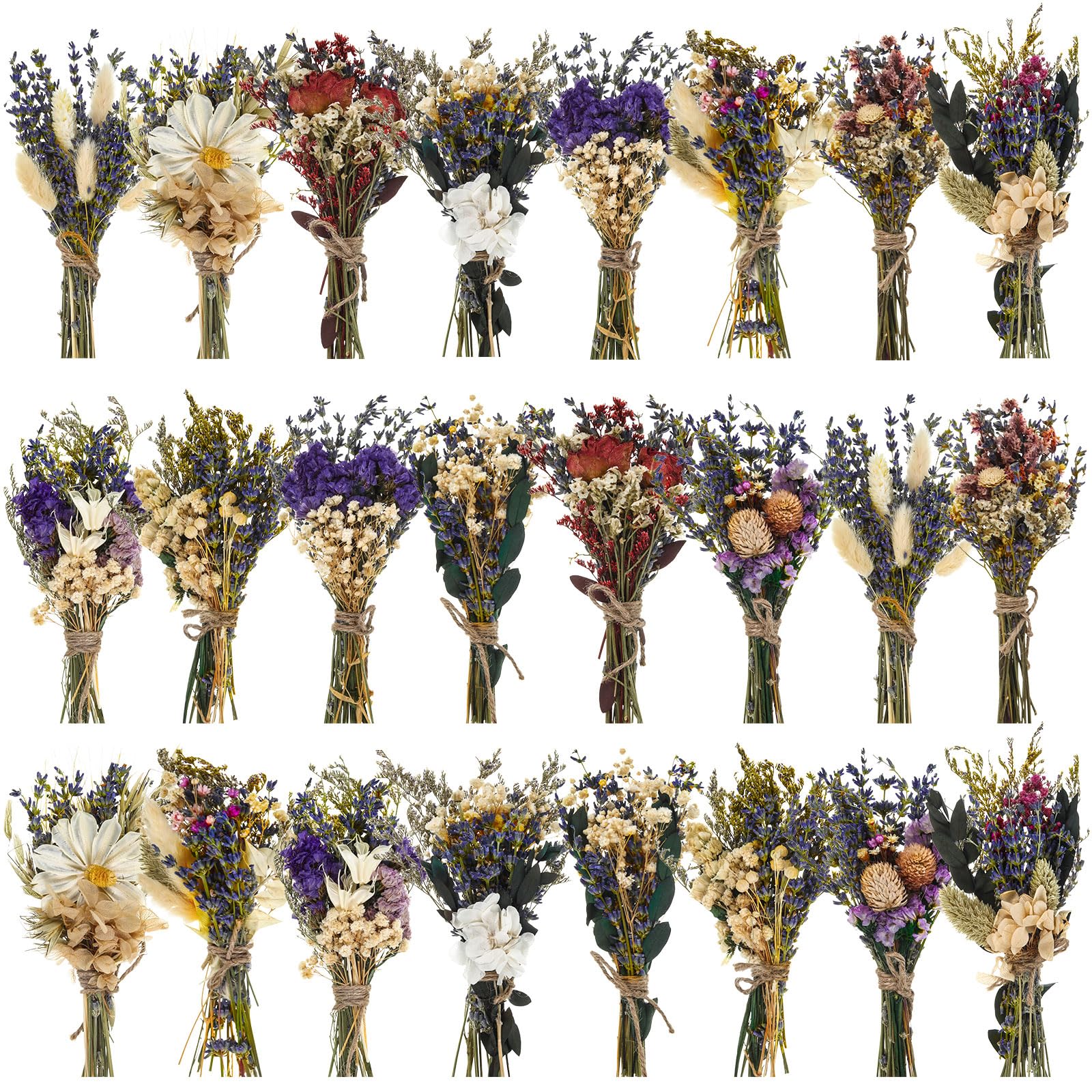 Layhit Boho-Trockenblumenstrauß, Mini-Hochzeit, handgefertigt, Trockenblumen, Dekoration für Vasen, Basteln, Foto-Boutonniere für Männer, Blumenpflanze für Brautjungfer, Geschenk,