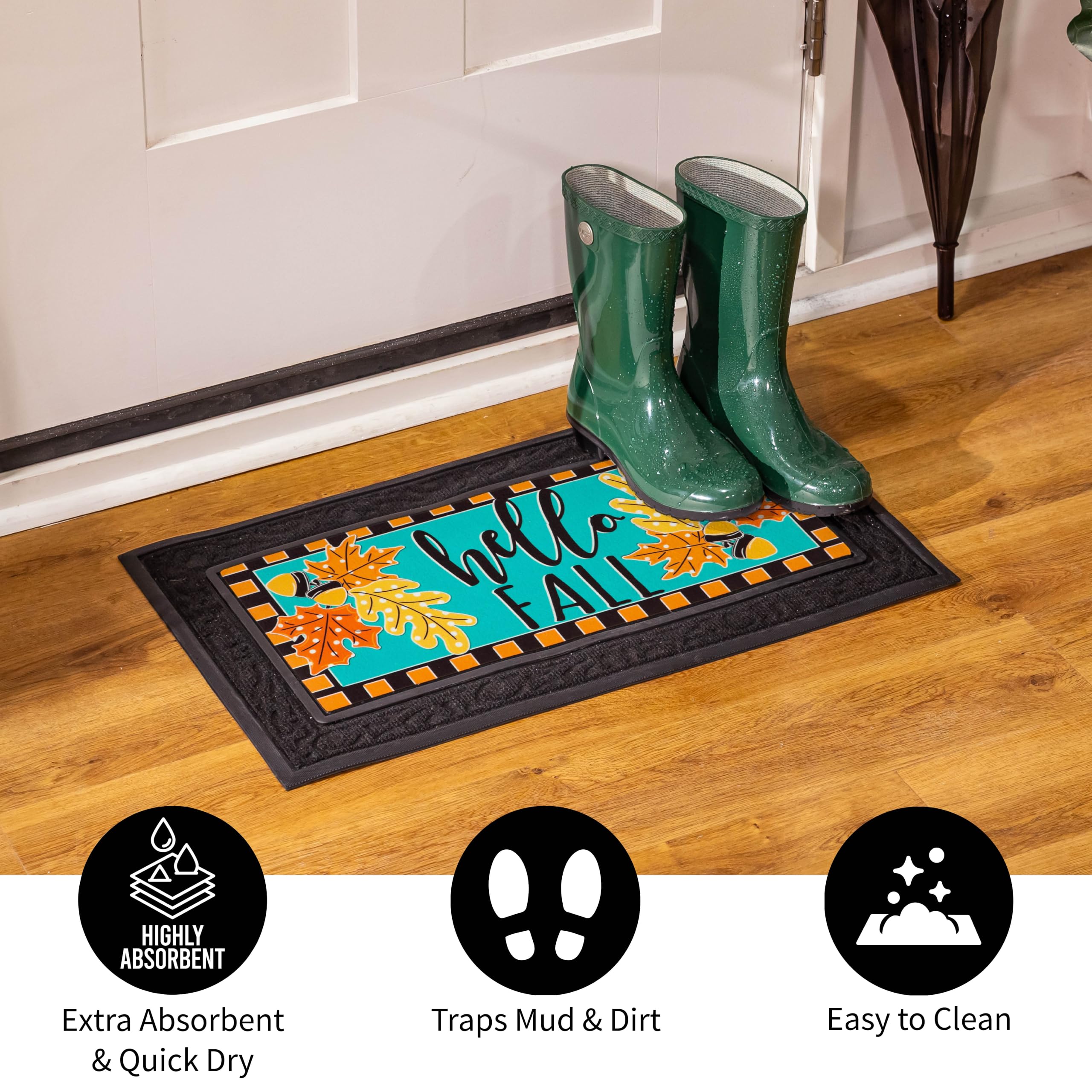 Amazon.com: Evergreen Sassafras Doormat Insert Bundle & Tray Set