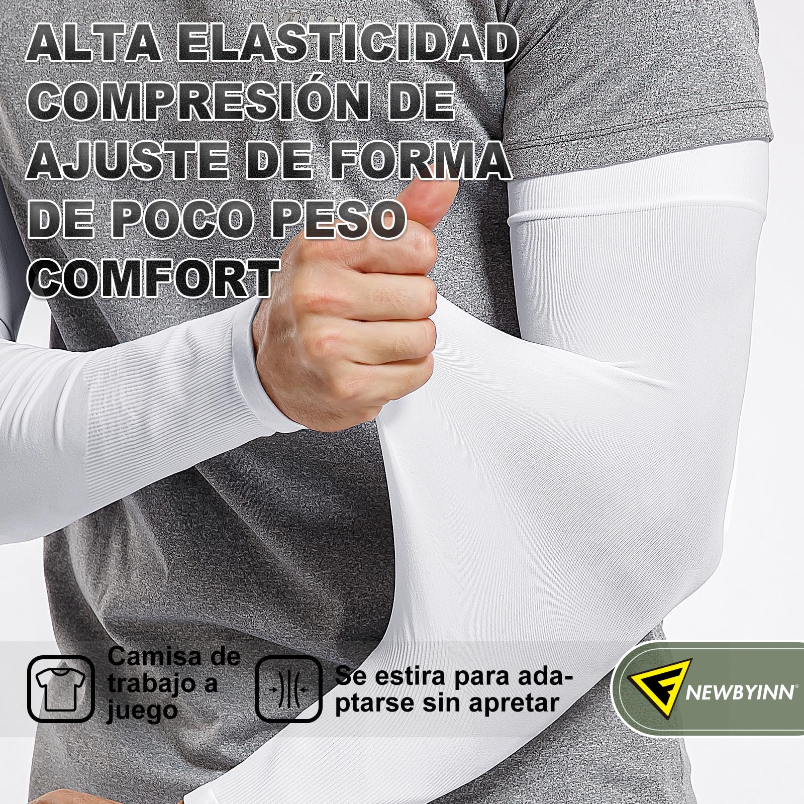 Manguitos de compresión Protección UV Newbyinn para running ciclismo