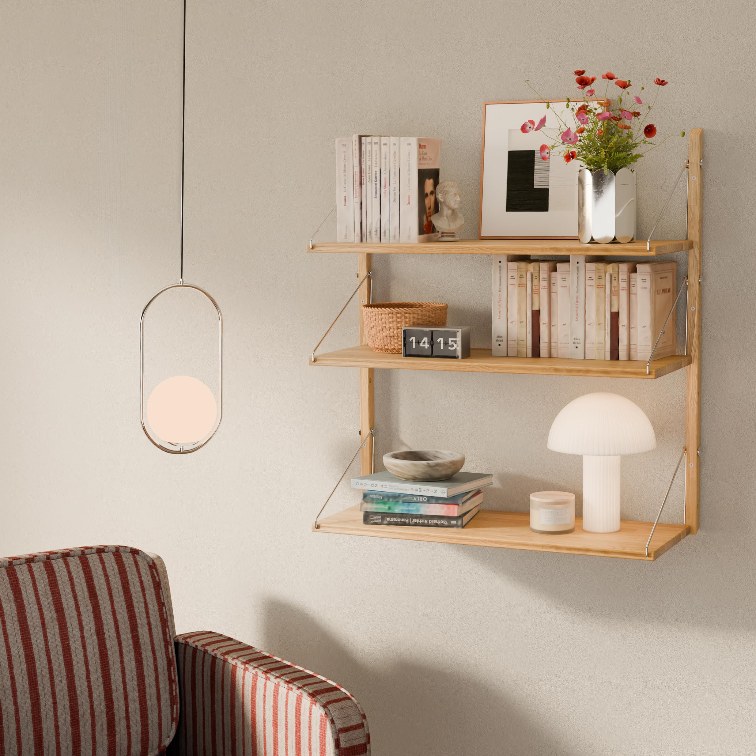 pamo Wandregal Esche – 83,8 x 33 x 91 cm, belastbar bis 50 kg