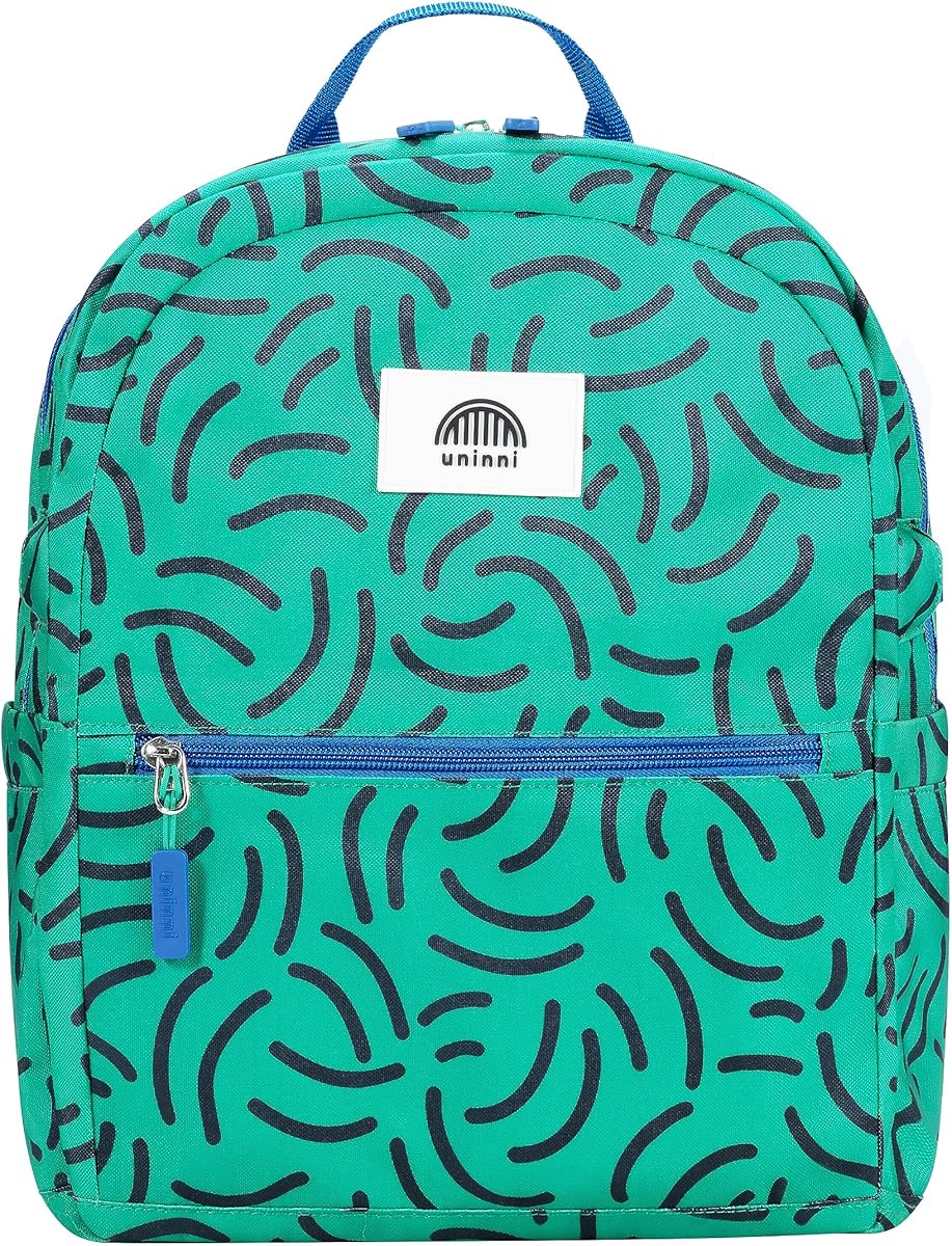 14" Kids Backpack for Girls and Boys Age 5-8 Years Old with Padded, and Adjustable Shoulder Straps - Strokes (Green)