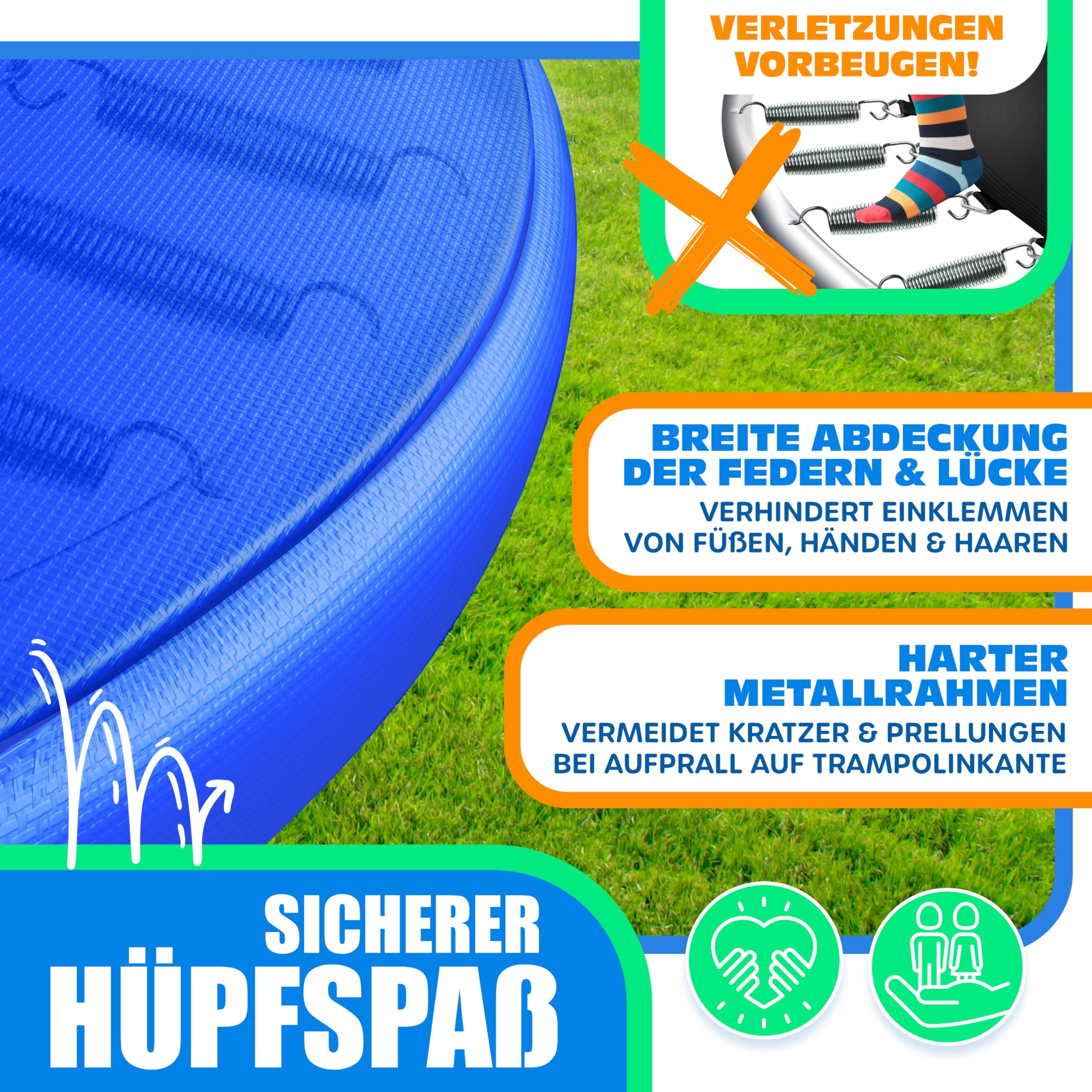 KESSER® - Couverture de Bord pour Trampoline Ø 244, 305, 366, 426 cm, Largeur 30cm 100% résistant aux UV indéchirable Couverture à Ressorts avec Ballon de Plage - 3