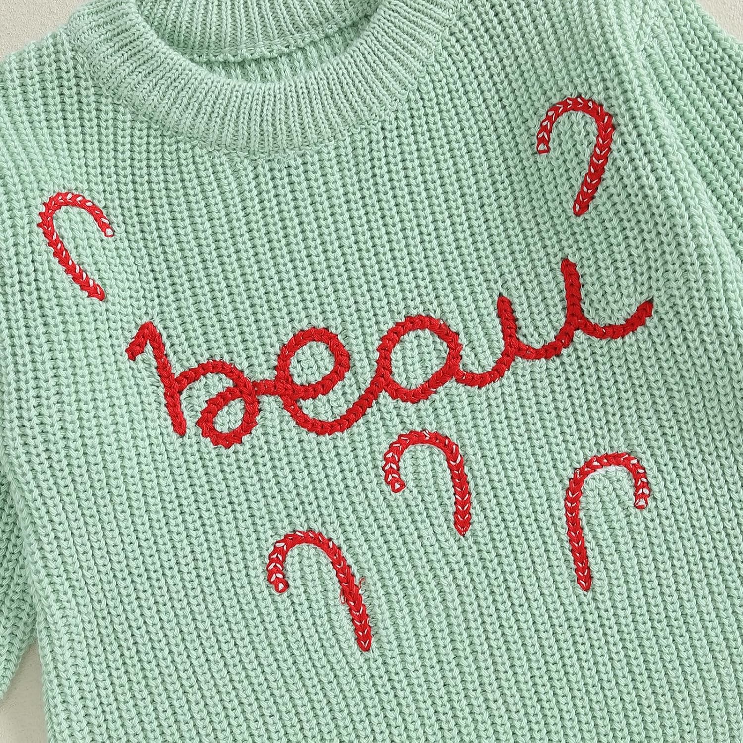 Lesimsam Newborn Baby Boy Girl Christmas Outfit Knit Sweater Romper Oversized Long Sleeve Bubble Bodysuit Warm Winter Clothes - Image 5