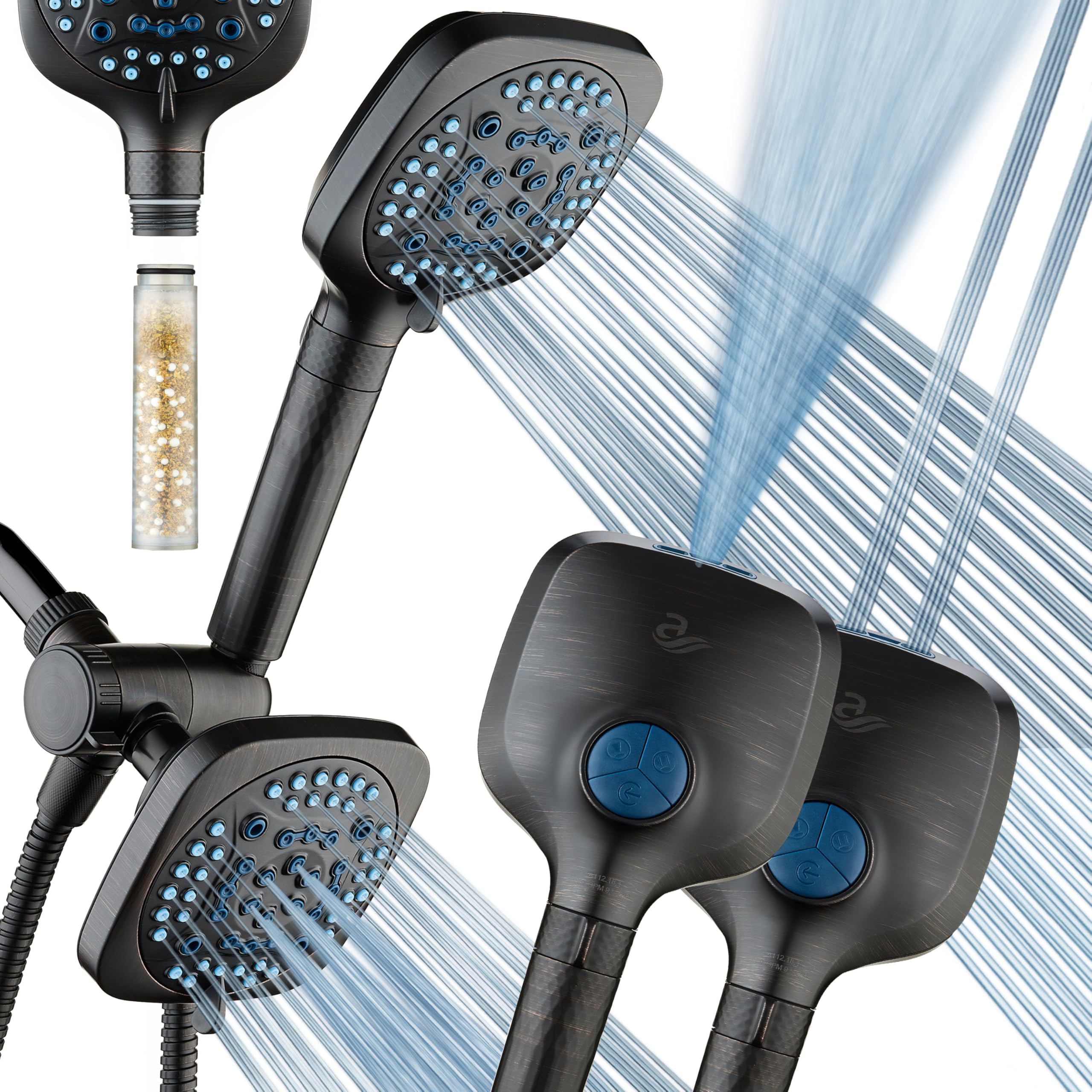 Pommeau de douche filtré jet puissant pour soulager la peau sèche et revitaliser