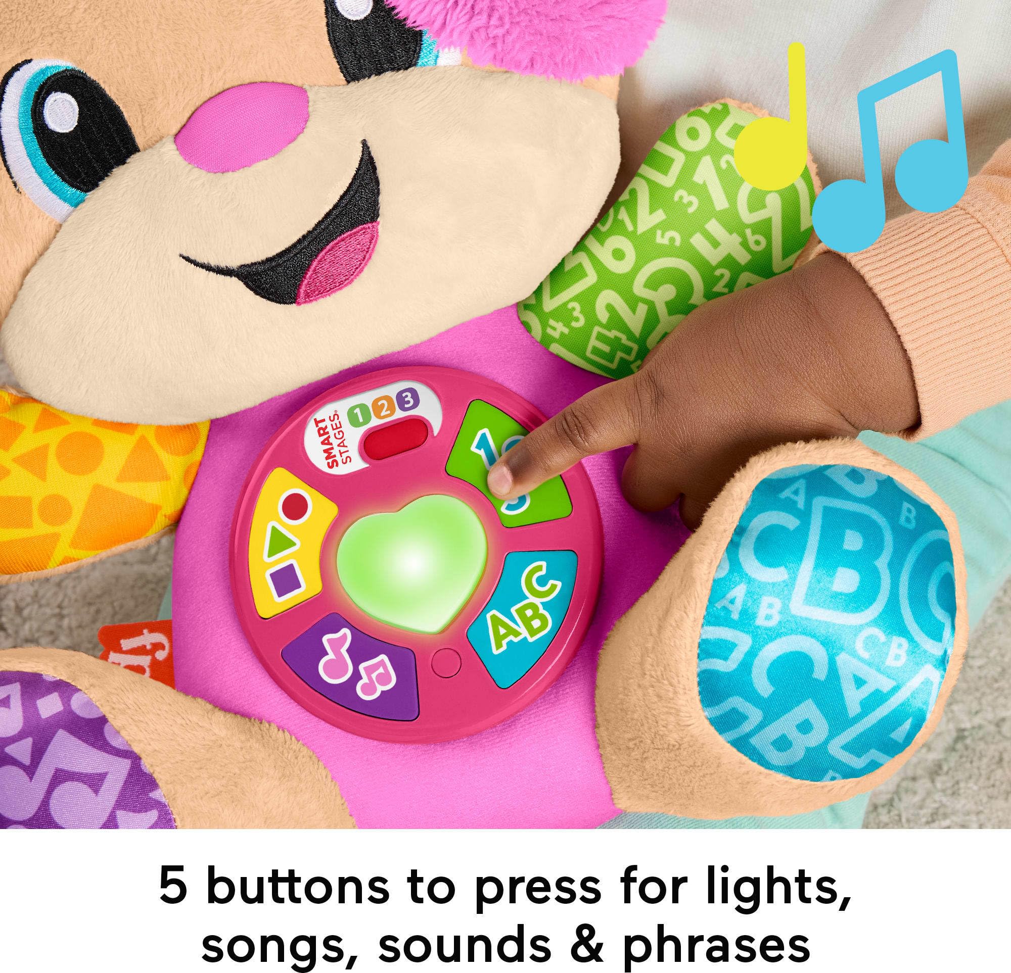 Fisher-Price Baby Toy Laugh & Learn Smart Stages Sis Musical Plush with Lights & Learning Songs for Infants Ages 6+ Months