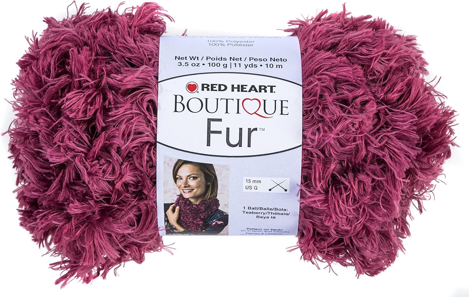 RED HEART Fur Yarn, Teaberry