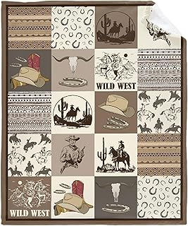 Western Cowboy Blanket Gift for Boy Girl Flannel Fuzzy Warm Plush Lightweight Soft Throw for Couch Sofa Bed Office Camping 40'x 50' for Kids/Child