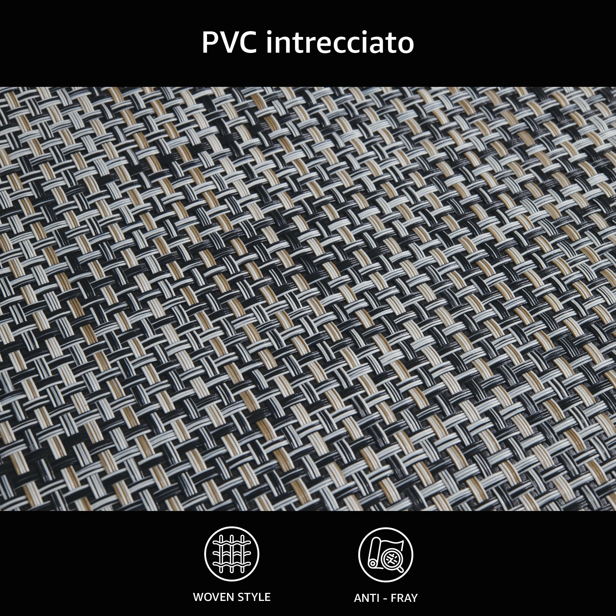 Comart - Tappeto Cucina Manhattan - Impermeabile - Antiscivolo - Antimacchia - PVC Intrecciato - Passatoia Effetto Metallico Cangiante - per Corridoio, Cucina e Bagno - Pumice Grey - 50x140 cm